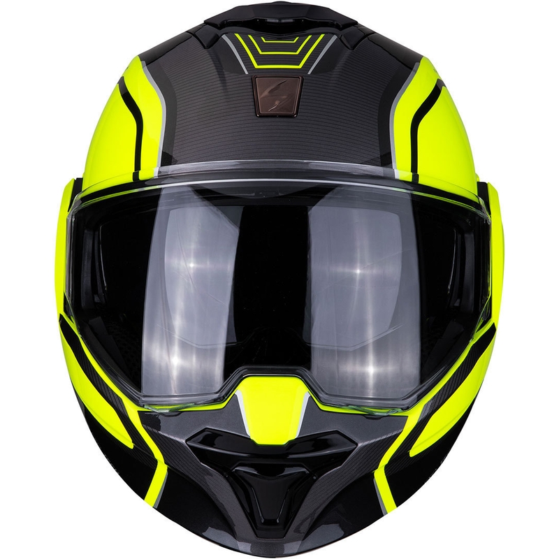Casca de basculare Scorpion EXO-TECH Time-Off galben fluo-argintiu lichidare
