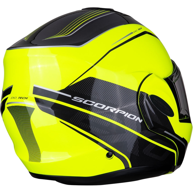 Casca de basculare Scorpion EXO-TECH Time-Off galben fluo-argintiu lichidare