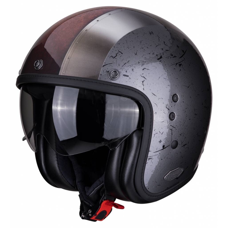 Cască de motocicletă deschisă Scorpion Belfast Byway Silver Sale lichidare