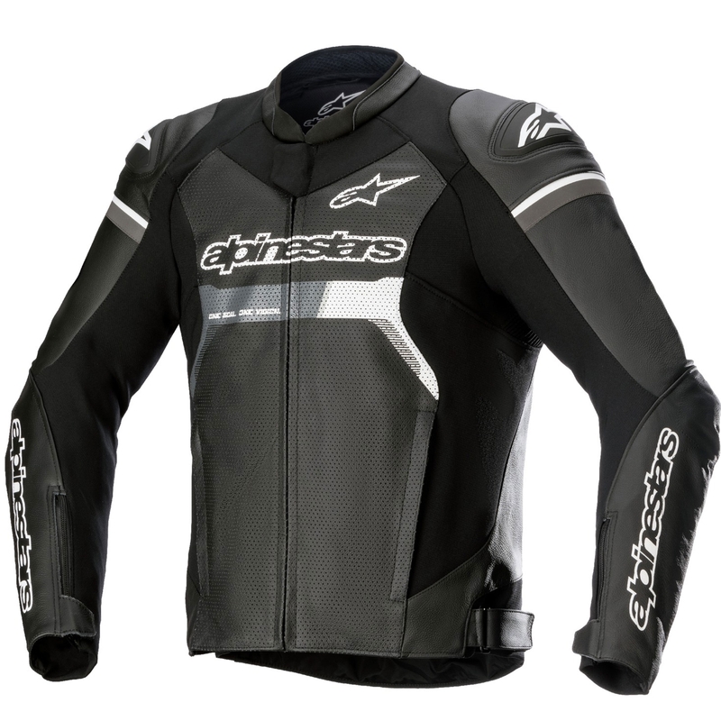 Geacă de piele pentru motocicletă Alpinestars GP Force Airflow neagră