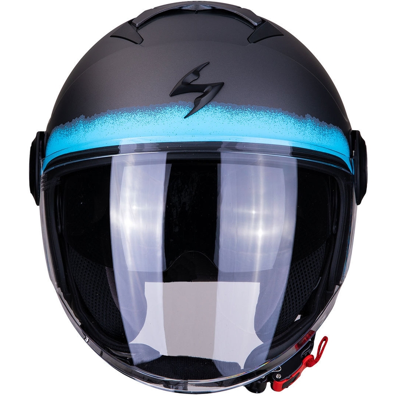 Cască de motocicletă deschisă Scorpion EXO-CITY Blurr argintiu-albastru