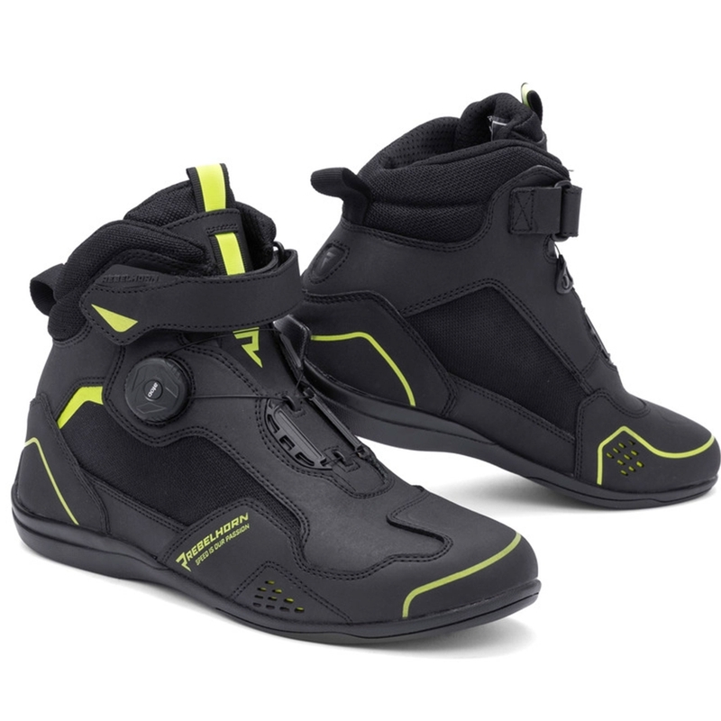 Ghete motociclete Rebelhorn Spark II negru-galben fluo