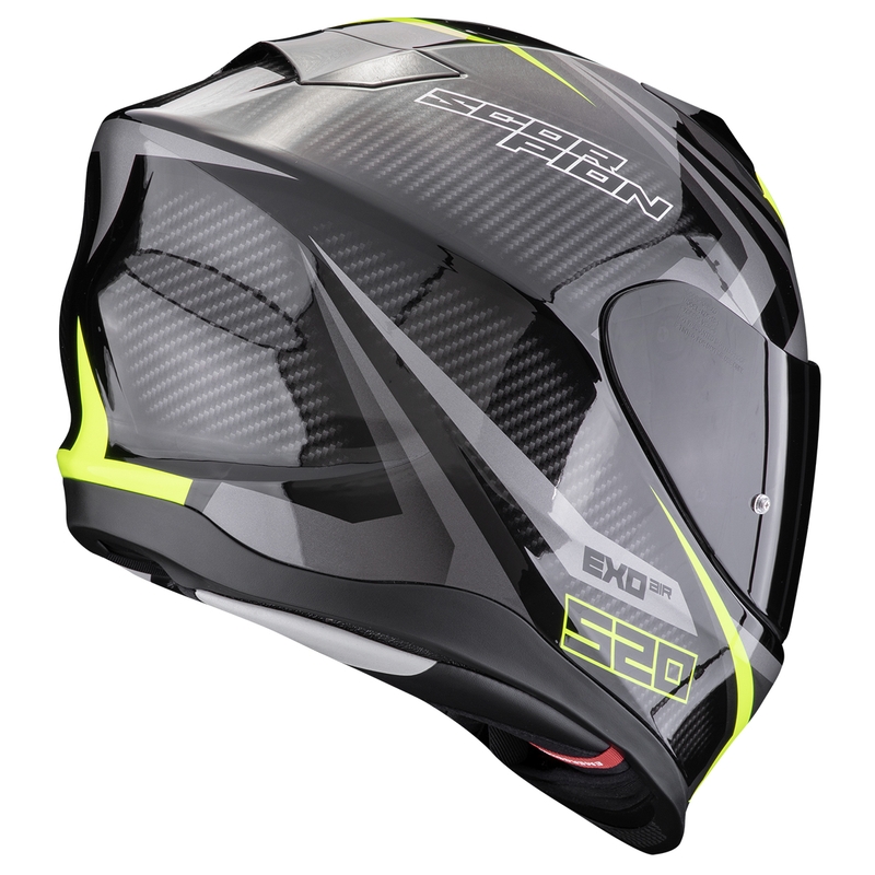Cască integrală pentru motocicletă Scorpion EXO-520 EVO AIR TERRA negru-argintiu-galben fluo lichidare
