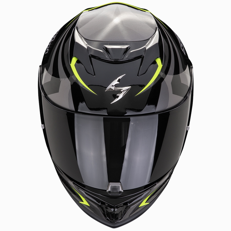 Cască integrală pentru motocicletă Scorpion EXO-520 EVO AIR TERRA negru-argintiu-galben fluo lichidare