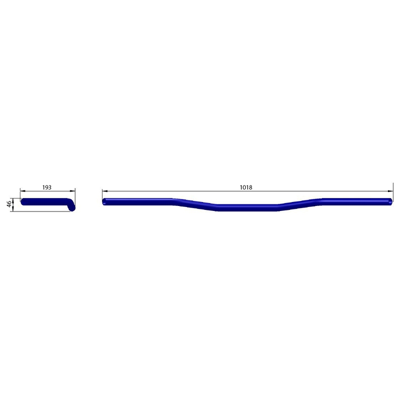 Ghidon motocicletă Highsider Pro Wide Bar L11 1" inch, 95 mm cromat