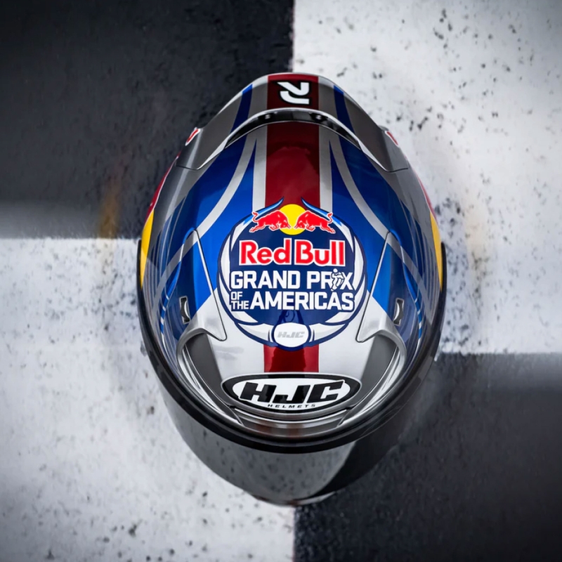 Cască integrală pentru motocicletă HJC RPHA 12 Red Bull Austin GP II MC21 albastru-gri