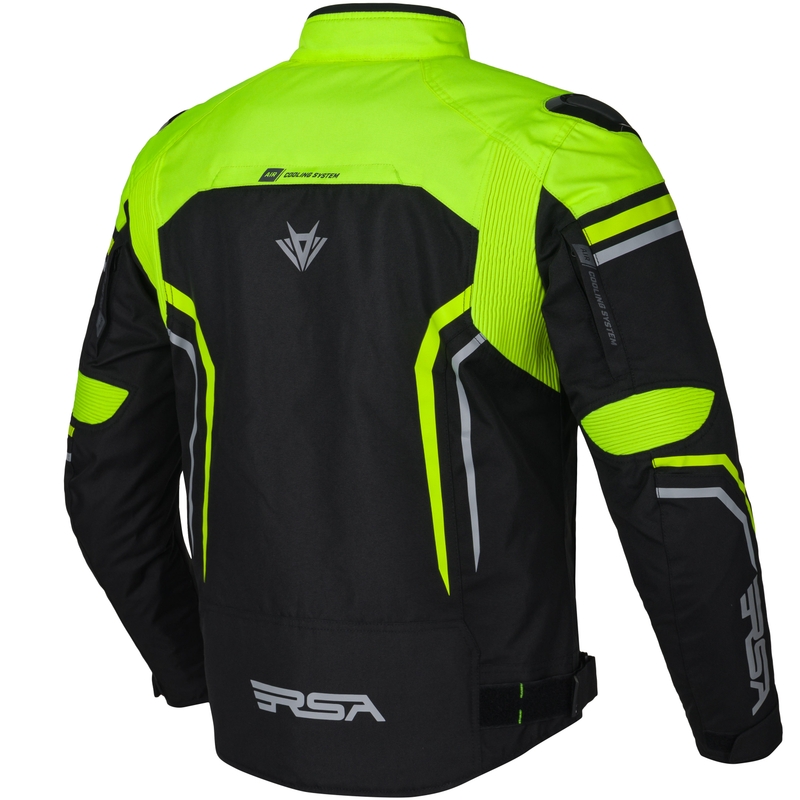 Geacă motocicletă RSA Compact 2 EVO negru-gri-galben fluo