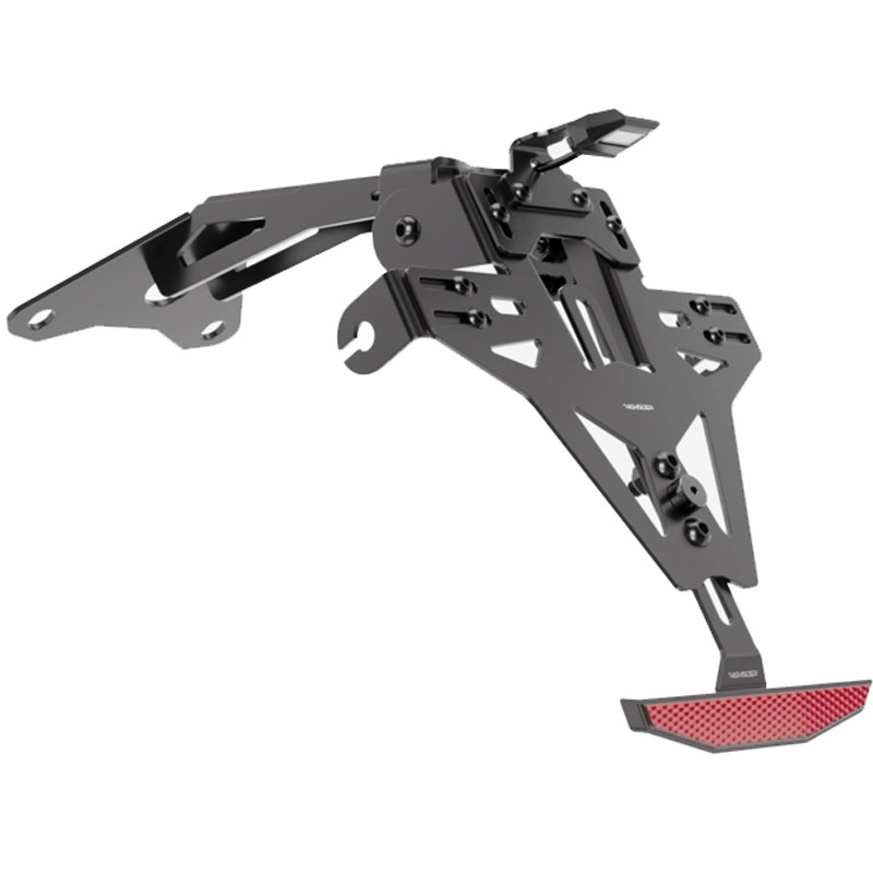 Suport pentru plăcuța de înmatriculare, inclusiv iluminare, Highsider Akron RS PRO Aprilia negru