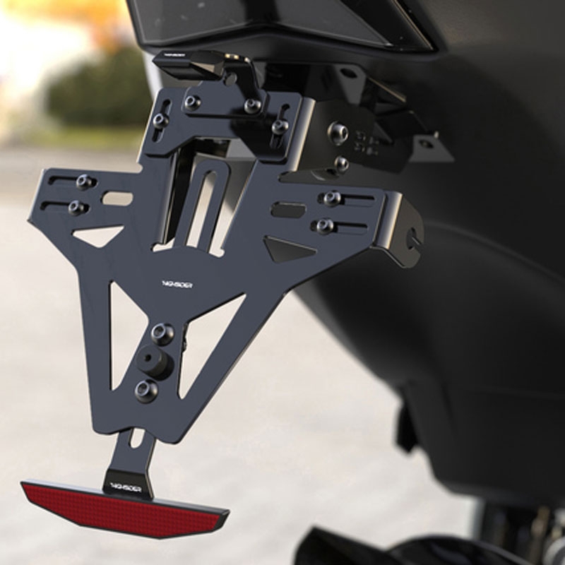 Suport pentru plăcuța de înmatriculare, inclusiv iluminare, Highsider Akron-RS PRO BMW S 1000 RR negru