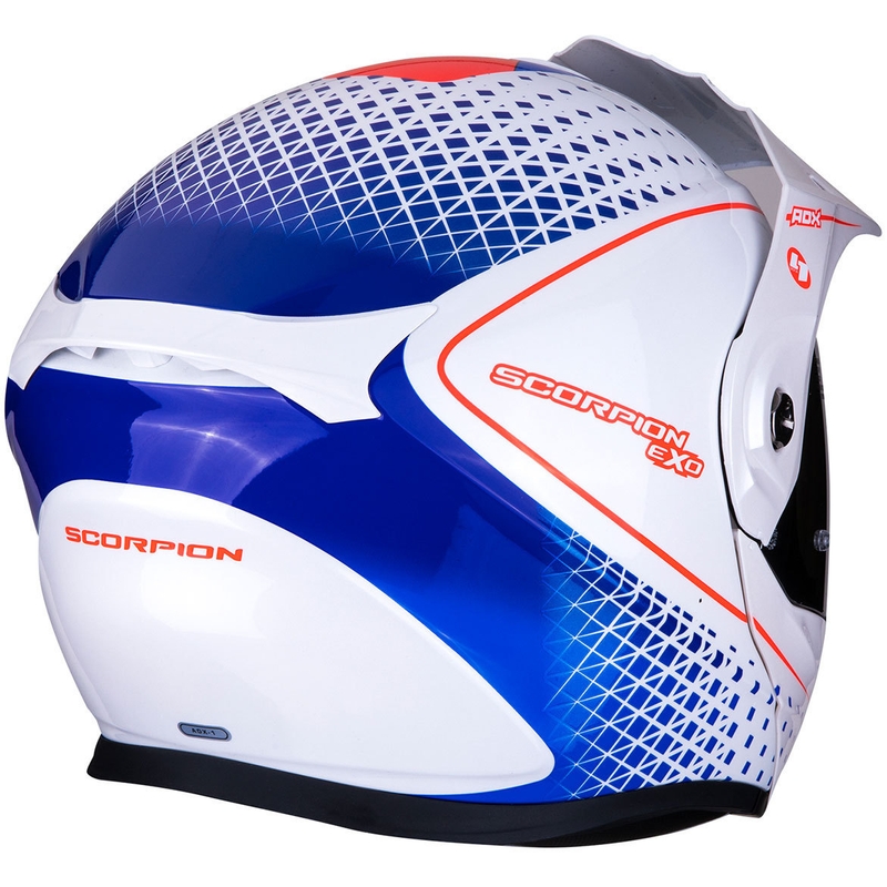 Cască de enduro Scorpion ADX-1 Horizon alb-roșu-albastru lichidare