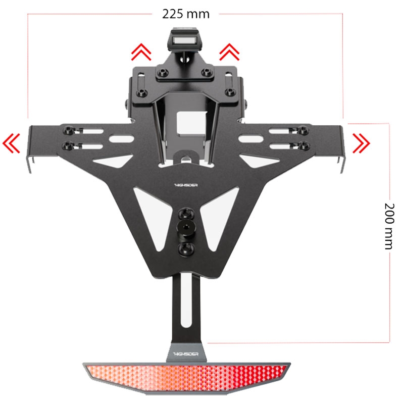 Suport pentru plăcuța de înmatriculare cu iluminare Highsider License Akron RS PRO KTM 690 SMC R negru