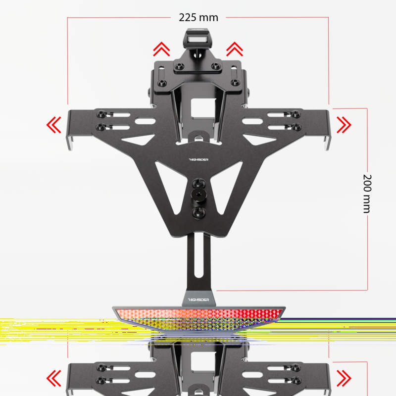 Suport pentru plăcuța de înmatriculare cu iluminare Highsider Akron RS PRO Honda CB 125 R NEO negru