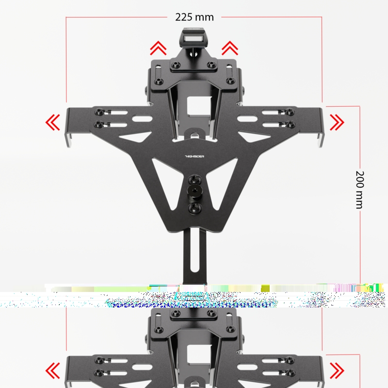 Suport pentru plăcuța de înmatriculare cu iluminare Highsider Akron RS PRO Suzuki SV 650 (X) negru