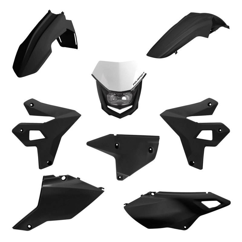 Kit plastice POLISPORT restyling Negru