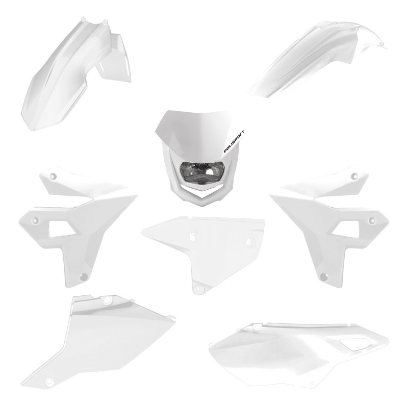 Kit plastice POLISPORT restyling Alb