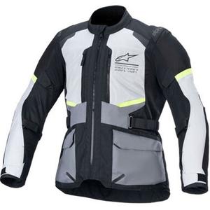 Geacă motocicletă Alpinestars Andes Air Drystar gri deschis-gri închis-negru-galben fluo