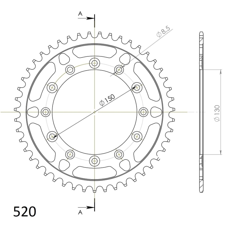 Foaie spate SUPERSPROX Negru 47T, 520