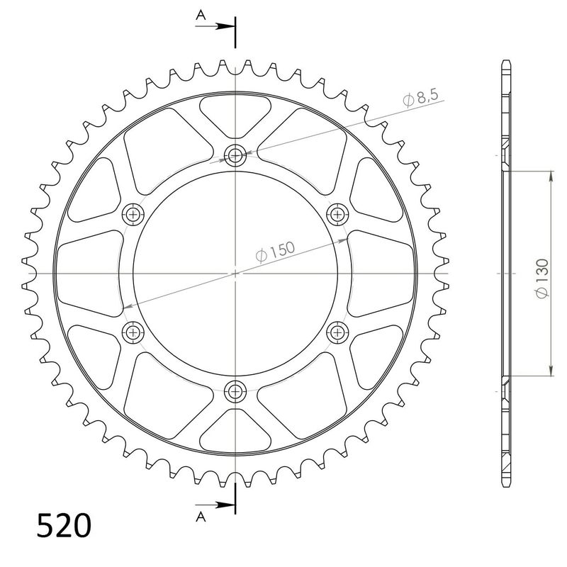 Foaie spate SUPERSPROX Negru 51T, 520