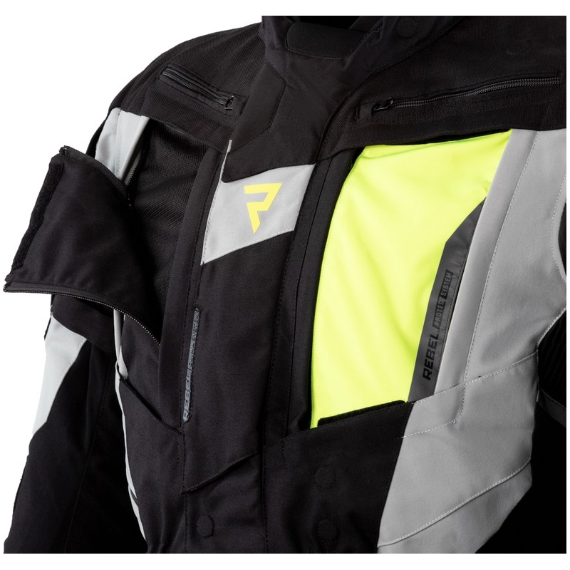 Rebelhorn Hardy II jachetă de motocicletă gri-negru-galben-fluo lichidare