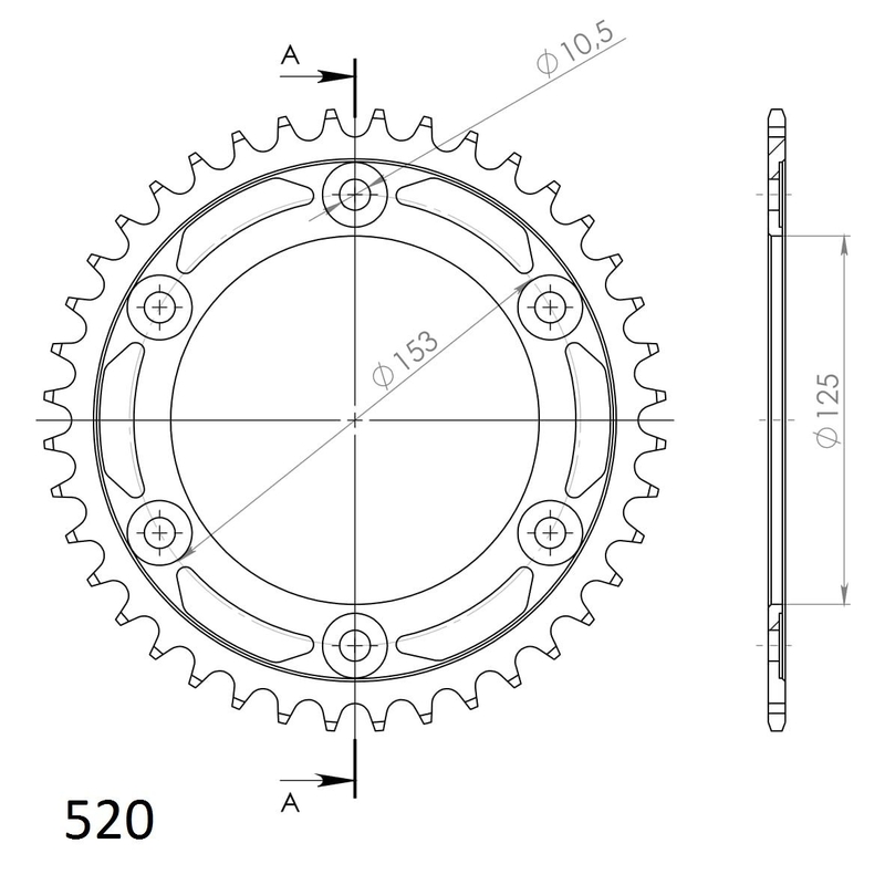 Foaie spate SUPERSPROX Negru 40T, 520