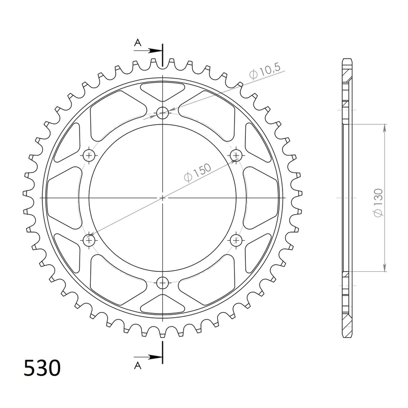 Foaie spate SUPERSPROX Negru 47T, 530