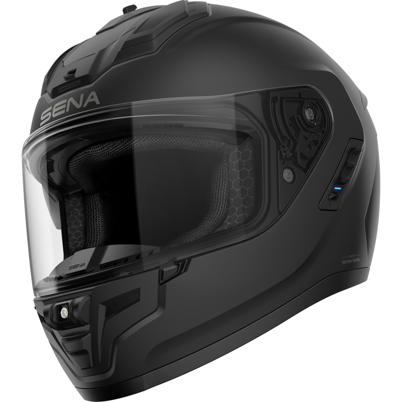 Cască integrală pentru motocicletă SENA Phantom cu căști din plasă, negru mat