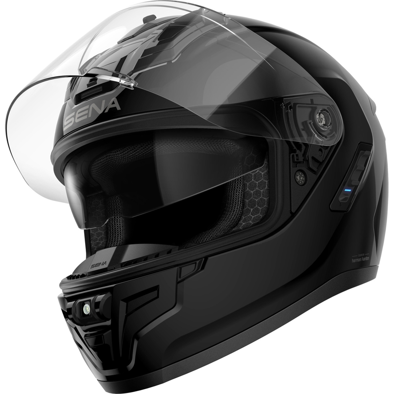 Cască integrală pentru motocicletă SENA Phantom cu căști din plasă, negru mat