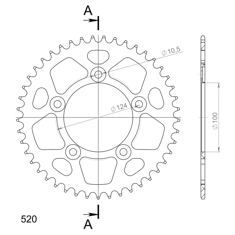 Foaie spate ALU SUPERSPROX Negru 45T, 520