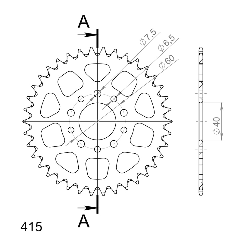 Foaie spate ALU SUPERSPROX portocaliu 38T, 415