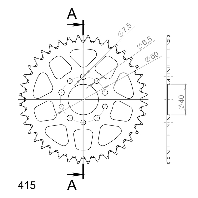Foaie spate ALU SUPERSPROX portocaliu 40T, 415