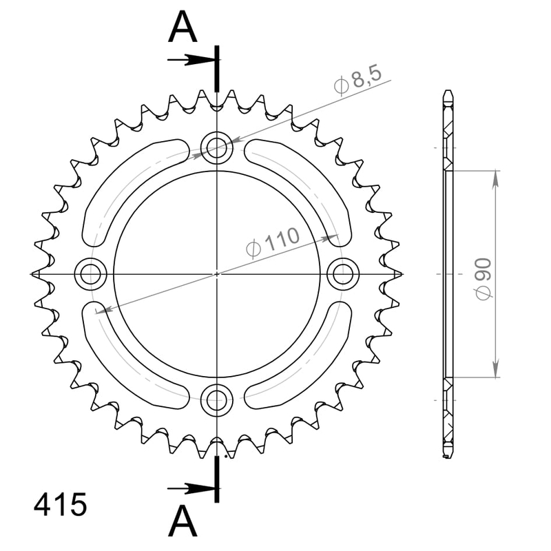 Foaie spate ALU SUPERSPROX portocaliu 38T, 415