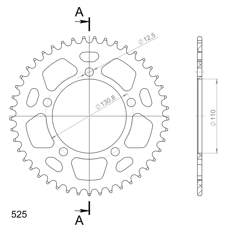 Foaie spate ALU SUPERSPROX Negru 45T, 525