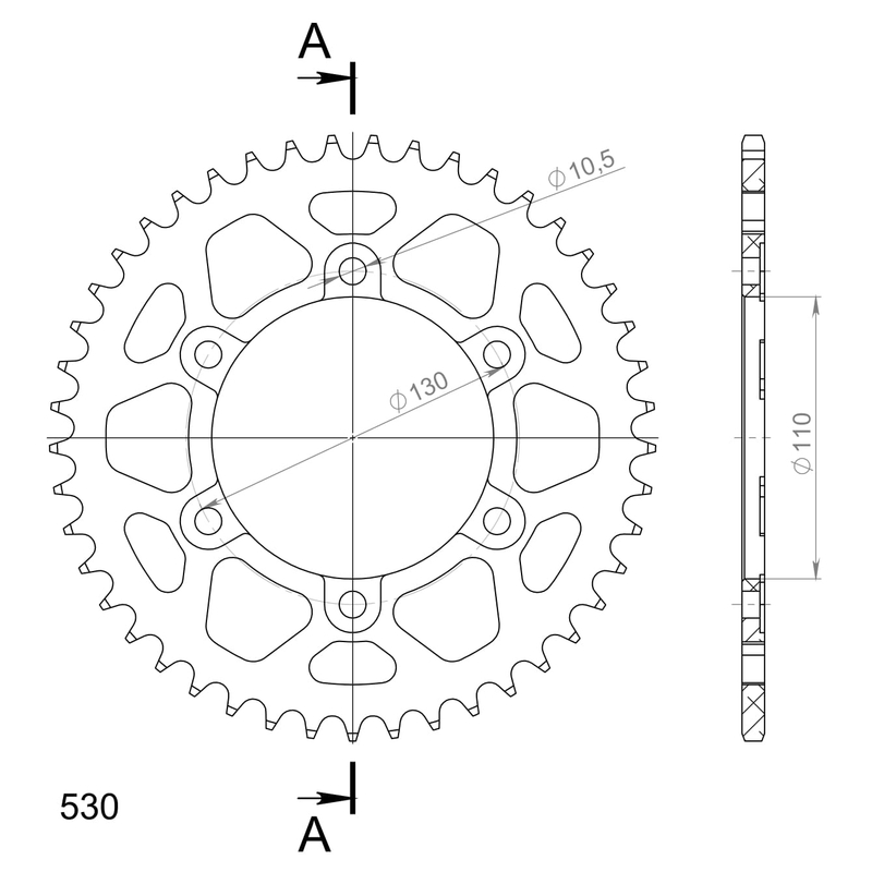 Foaie spate ALU SUPERSPROX Negru 45T, 530