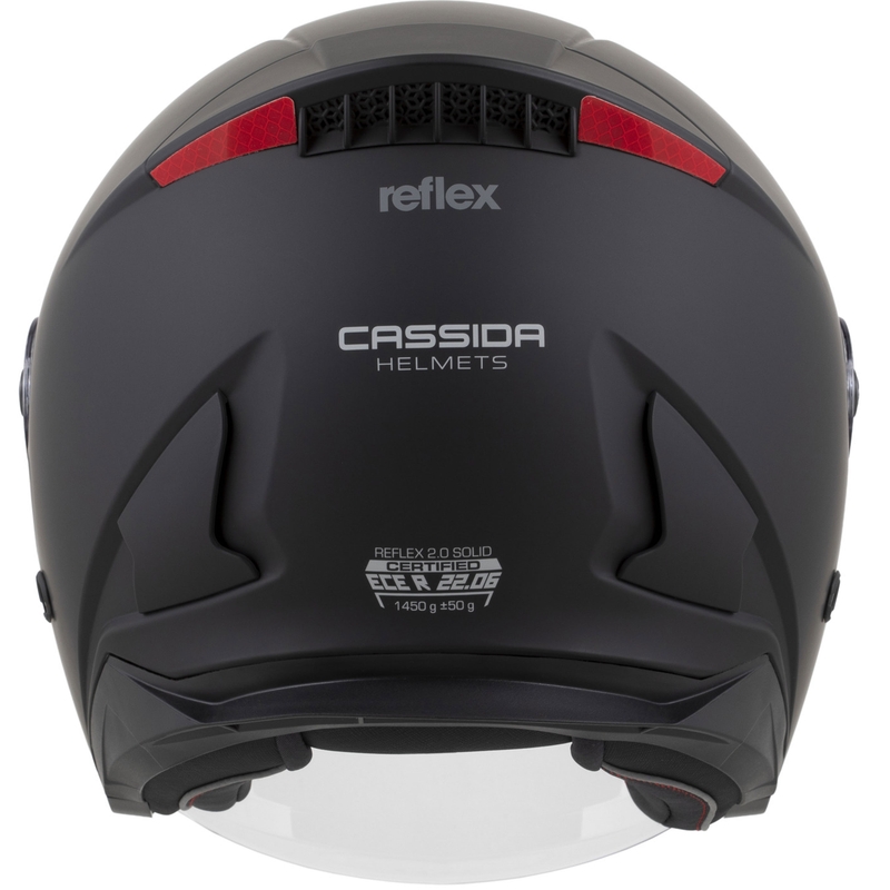 Cască de motocicletă Cassida Reflex 2.0 Solid Open, neagră mată-gri închis