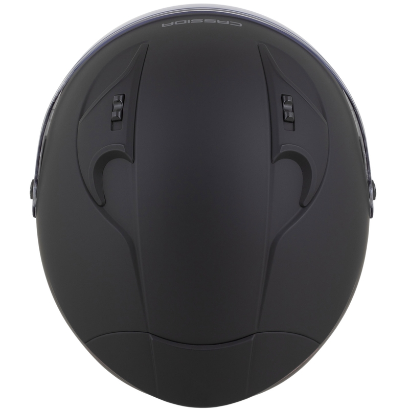 Cască de motocicletă Cassida Reflex 2.0 Solid Open, neagră mată-gri închis