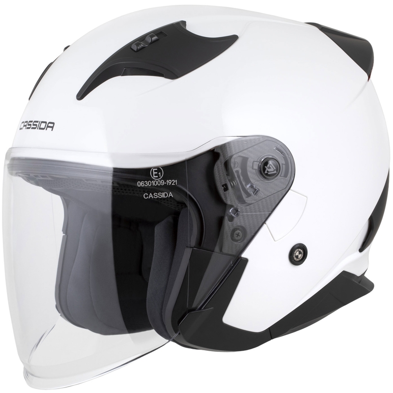 Cască de motocicletă deschisă Cassida Reflex 2.0 Solid alb-negru