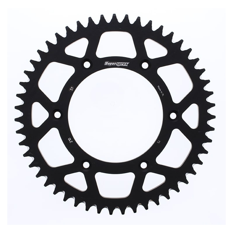 Rear ALU sprocket SUPERSPROX Negru 51T, 520