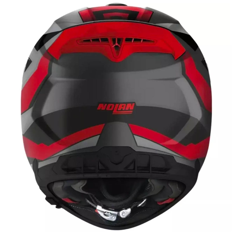 Cască integrală pentru motocicletă Nolan N80-8 Wanted N-Com, negru mat-roșu