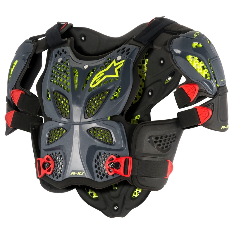 Protecție de corp Alpinestars A-10 negru-roșu-galben-fluo lichidare