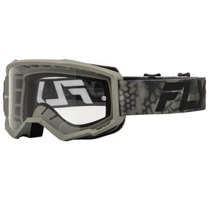 Ochelari motocross Fly Racing Focus gri-negri cu plexiglas transparent
