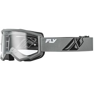 Ochelari de motocross Fly Racing Focus II pentru copii, gri-negri, cu lentilă transparentă