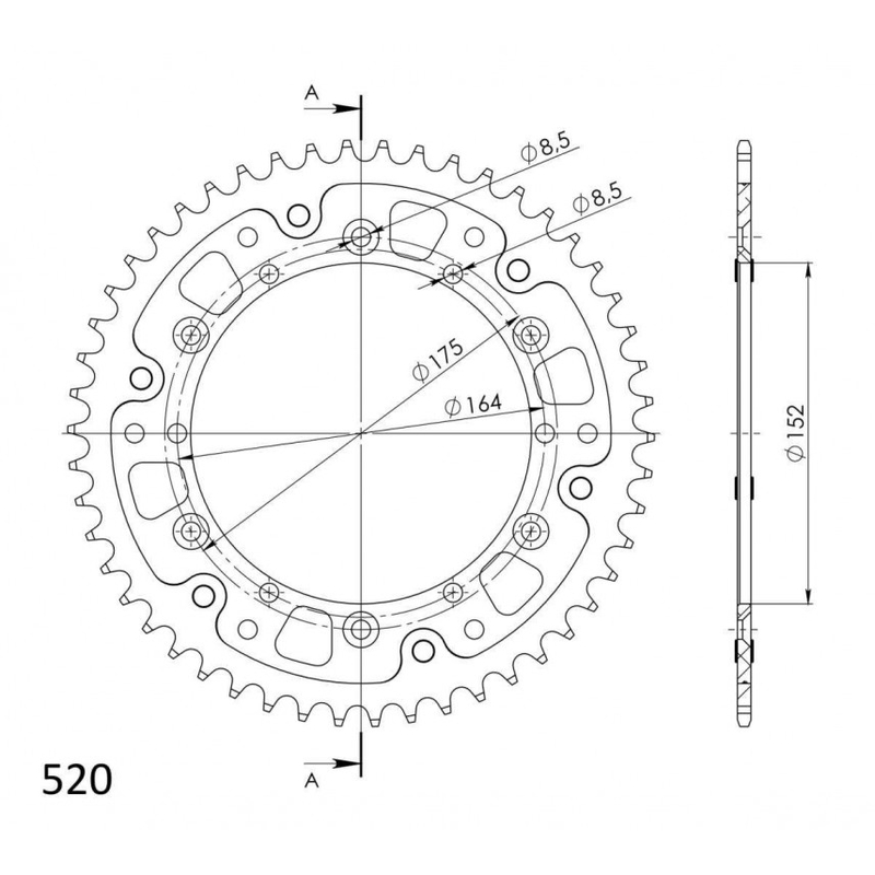 Foaie spate SUPERSPROX STEALTH Negru 45T, 525