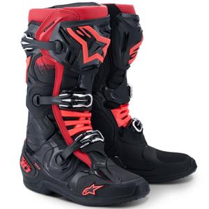 Ghete moto Alpinestars Tech 10 negru-roșu