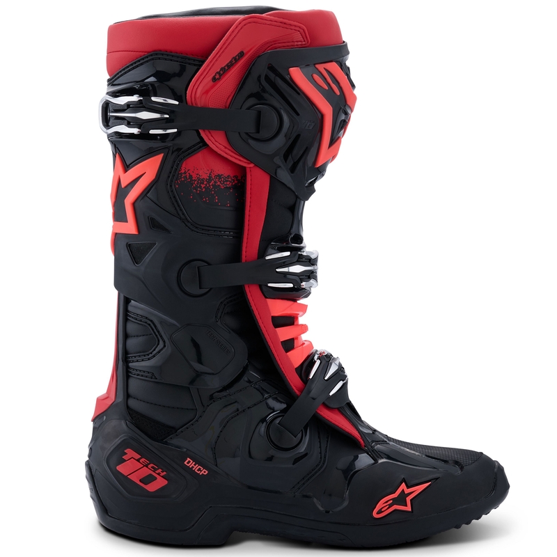 Ghete moto Alpinestars Tech 10 negru-roșu
