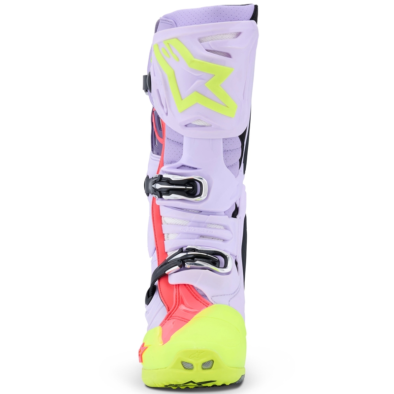 Ghete Motocicletă Alpinestars Tech 10 Superventilate Mov-Galben Fluo-Roz