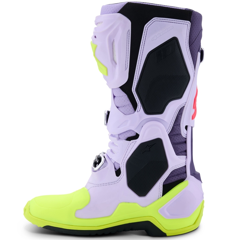 Ghete Motocicletă Alpinestars Tech 10 Superventilate Mov-Galben Fluo-Roz