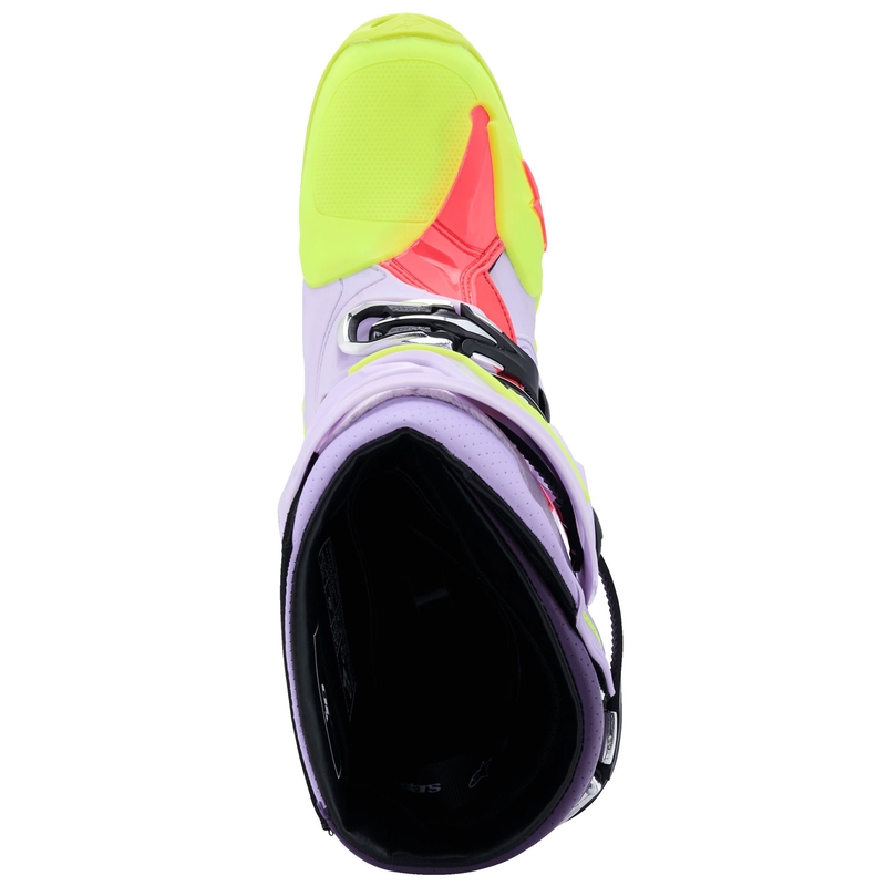 Ghete Motocicletă Alpinestars Tech 10 Superventilate Mov-Galben Fluo-Roz