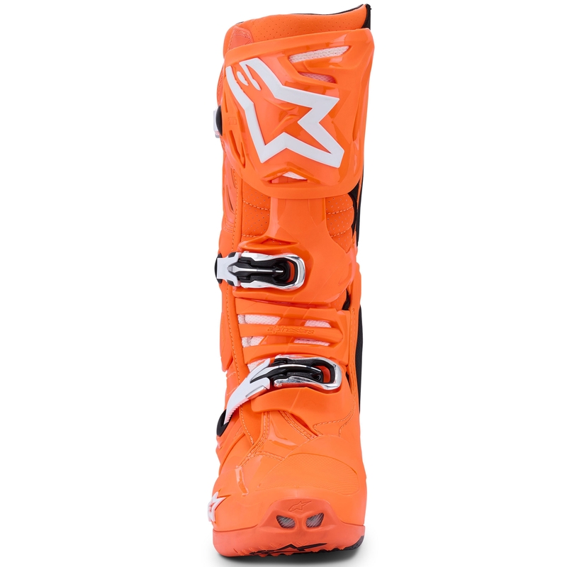 Ghete moto Alpinestars Tech 10 Supervented portocaliu fluo-negru-alb