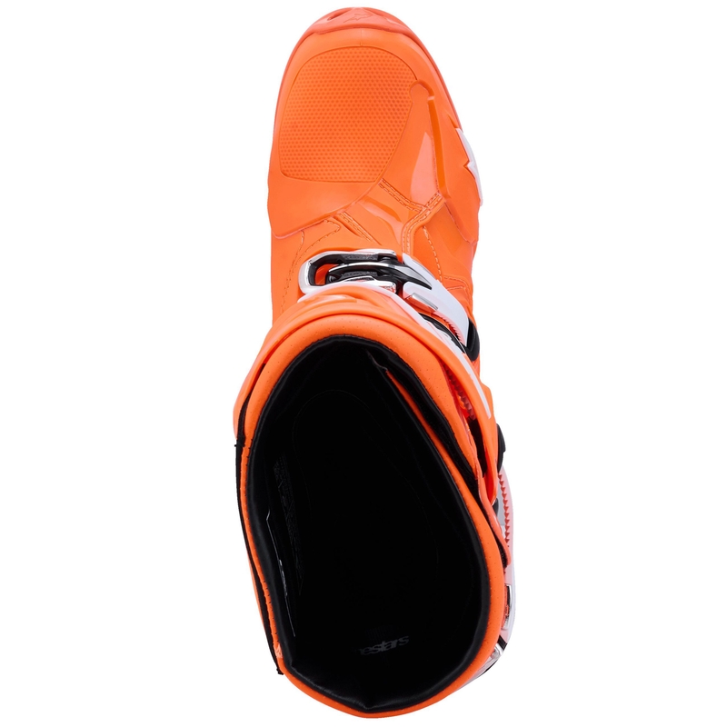 Ghete moto Alpinestars Tech 10 Supervented portocaliu fluo-negru-alb
