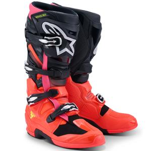 Ghete moto Alpinestars Tech 7 negru-roșu fluo-roz fluo